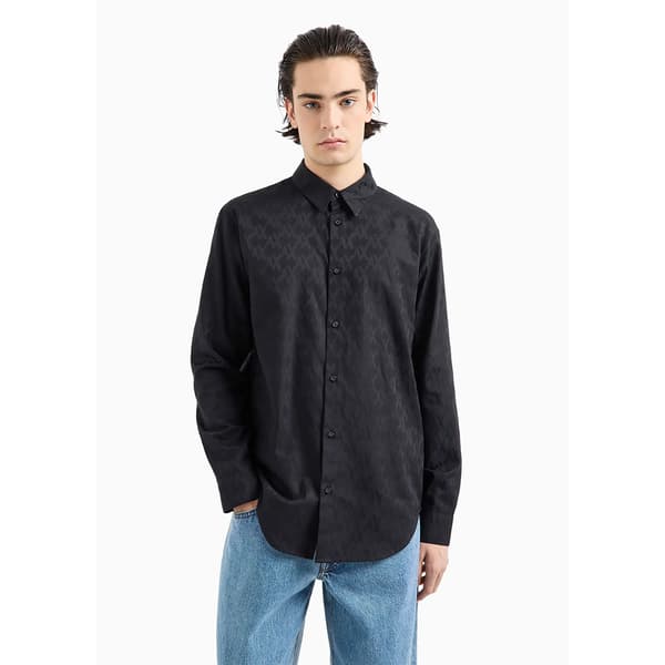 Armani Exchange 6dzcl1-zn5xz Skjorte Med Lange ærmer Sort S Mand
