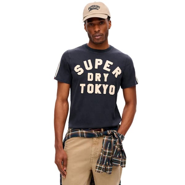 Superdry Vintage Athletic Str T-shirt Med Korta ärmar Grå L Man