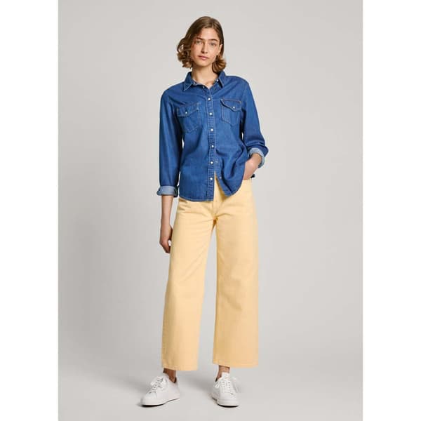 Pepe Jeans Pl304894 Skjorta Med Långa ärmar Blå M Kvinna