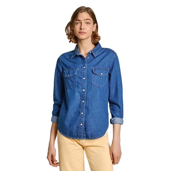 Pepe Jeans Pl304894 Skjorta Med Långa ärmar Blå M Kvinna