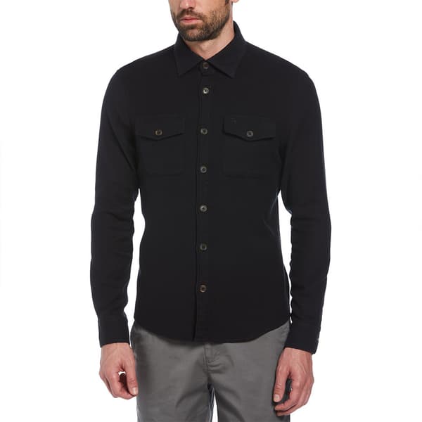 Original Penguin Cloth Loopback Overshirt Skjorte Med Lange ærmer Sort S Mand