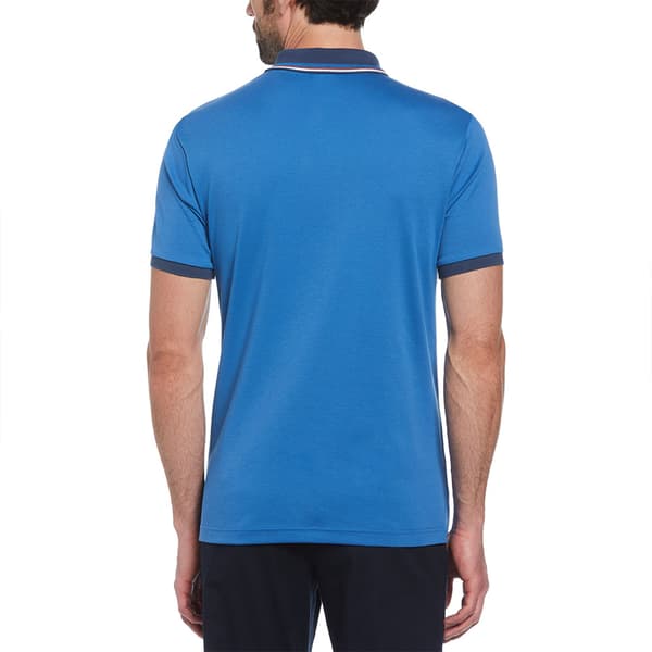 Original Penguin Organic Interlock Bowling Stripe Kortärmad Polotröja Blå S Man