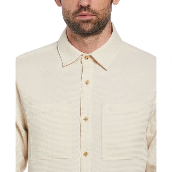 Original Penguin Rec Waffle Skjorta Med Långa ärmar Beige L Man