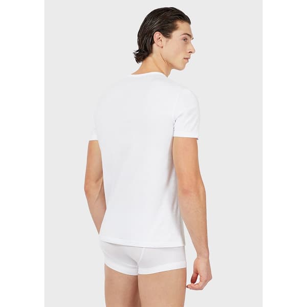 Emporio Armani 111648 Cc722 Kortærmet V-hals T-shirt Hvid S Mand
