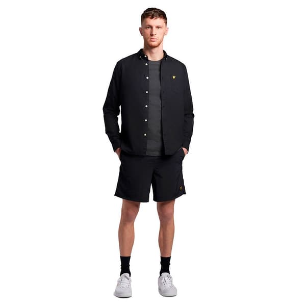 Lyle & Scott Regular Fit Light Weight Oxford Skjorta Med Långa ärmar Svart M Man