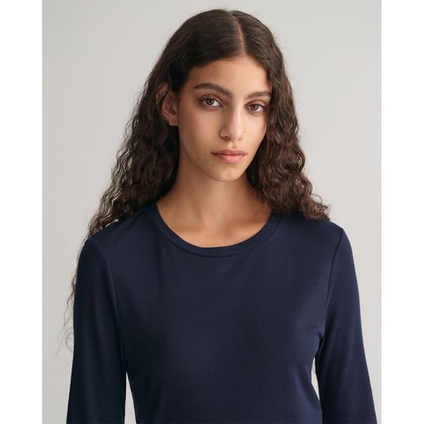 Gant Slim Light T-shirt Med Korta ärmar Blå XS Kvinna