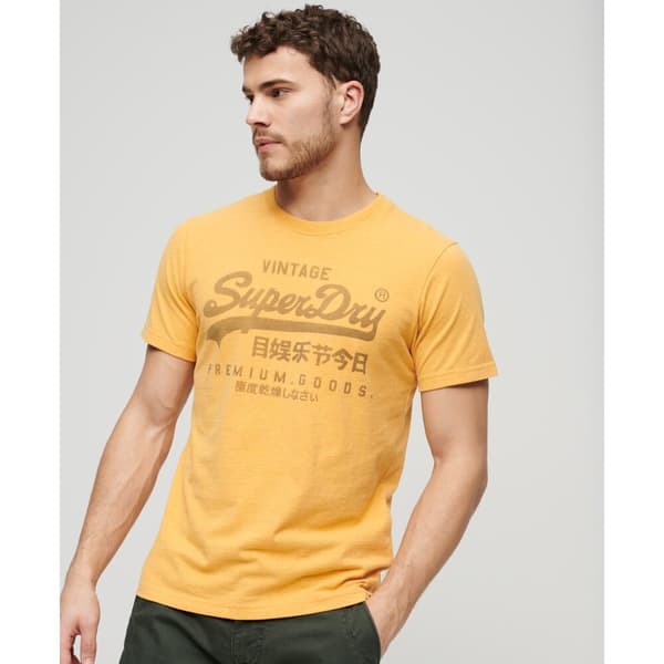 Superdry Classic Vintage Logo Heritage Lyhythihainen T-paita Keltainen S Mies