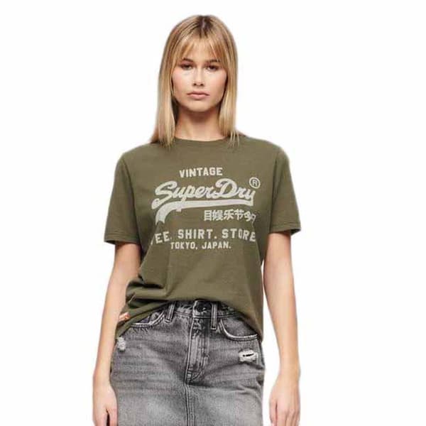 Superdry Classic Vl Heritage Relaxd Lyhythihainen T-paita Vihreä S Nainen