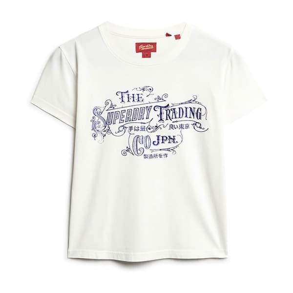 Superdry Foil Workwear Fitted T-shirt Med Korte ærmer Hvid S Kvinde