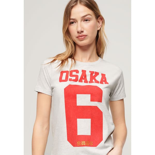 Superdry Osaka Graphic Fitted T-shirt Med Korta ärmar Grå M Kvinna