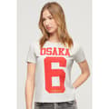Miniatyrbild 1 av 4: Superdry Osaka Graphic Fitted T-shirt Med Korta ärmar Grå M Kvinna