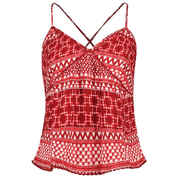 Superdry Printed Woven ärmlös T-shirt Röd 2XS Kvinna