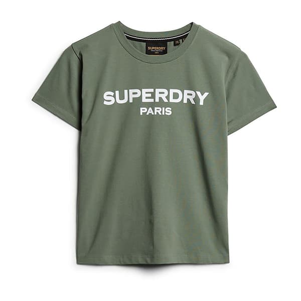 Superdry Sport Luxe Graphic Fitted T-shirt Med Korta ärmar Grönt L Kvinna