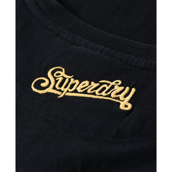 Superdry Tattoo Embroidered Fitted T-shirt Med Korta ärmar Svart S Kvinna