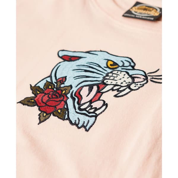 Superdry Tattoo Embroidered Fitted T-shirt Med Korta ärmar Beige S Kvinna