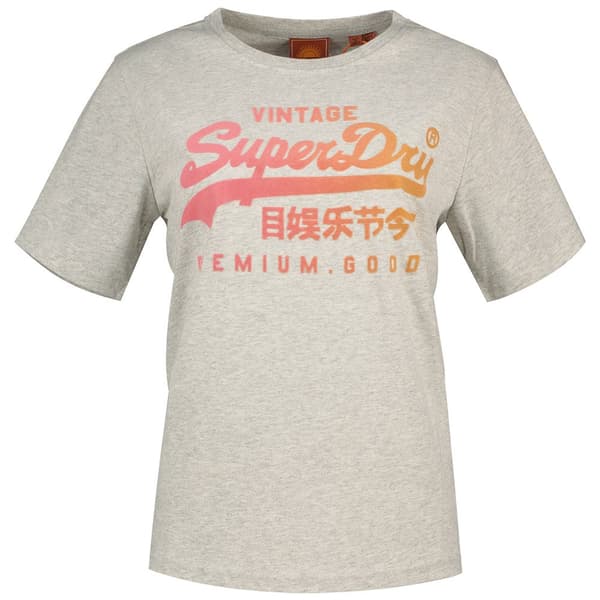 Superdry Tonal Vl Graphic Relaxed T-shirt Med Korte ærmer Grå M Kvinde
