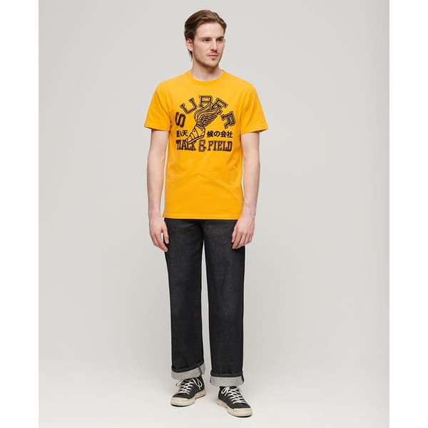 Superdry Track & Field Ath Graphic T-shirt Med Korta ärmar Gul XL Man