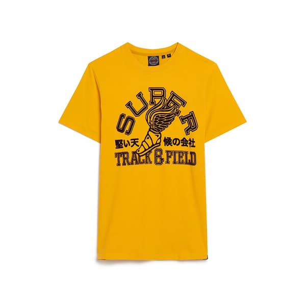 Superdry Track & Field Ath Graphic T-shirt Med Korta ärmar Gul XL Man