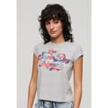 Miniatyrbild 1 av 6: Superdry Floral Scripted T-shirt Med Korta ärmar Grå 2XS Kvinna