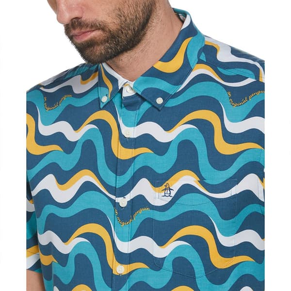Original Penguin Aop Wavy Kortærmet Skjorte Flerfarvet L Mand