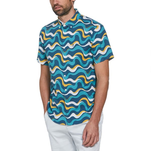 Original Penguin Aop Wavy Kortärmad Skjorta Flerfärgad L Man