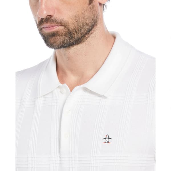 Original Penguin Cash Like 3 Button Jacquard Kortærmet Polo Hvid S Mand