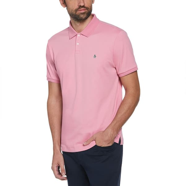 Original Penguin Daddy Organic Interlock Sticker Pete Lyhythihainen Pikeepaita Pinkki XL Mies