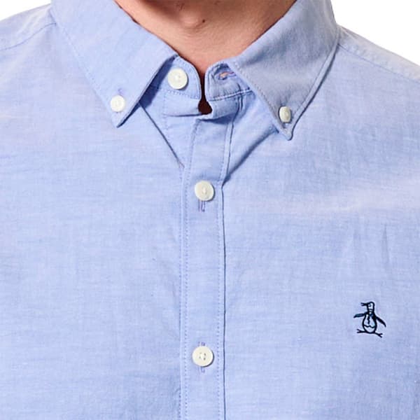 Original Penguin Eco Oxford Kortærmet Skjorte Blå S Mand