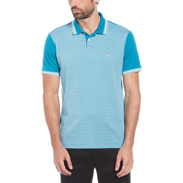 Original Penguin Int Tipped Jacquard Front Kortærmet Polo Blå L Mand