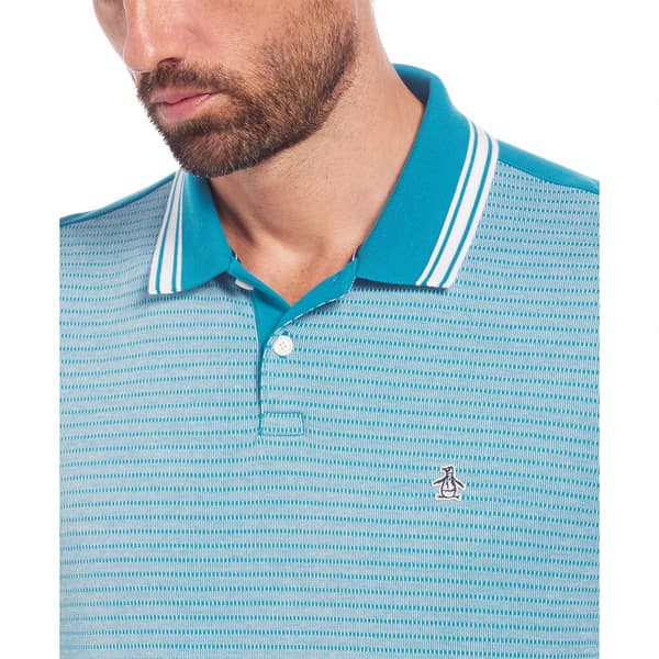 Original Penguin Int Tipped Jacquard Front Kortærmet Polo Blå M Mand