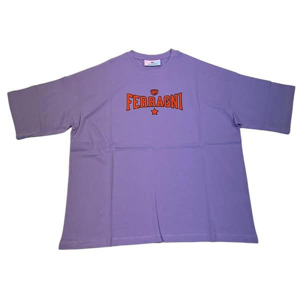 Chiara Ferragni 75cbht04 T-shirt Med Korte ærmer Lilla S Kvinde
