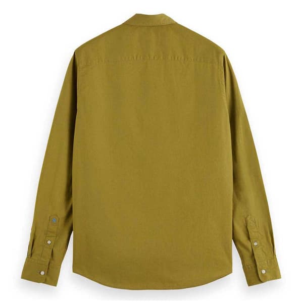 Scotch & Soda Seasonal Essentials Solid Skjorta Med Långa ärmar Grönt S Man