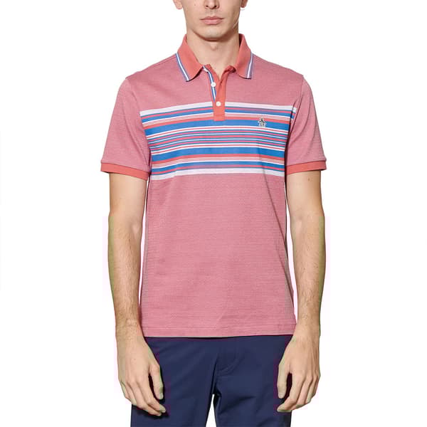 Original Penguin Jacquard Eng Stripe Kortärmad Polotröja Rosa S Man