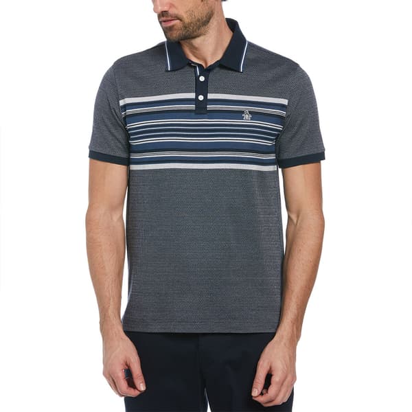 Original Penguin Jacquard Eng Stripe Kortärmad Polotröja Blå,Grå XL Man