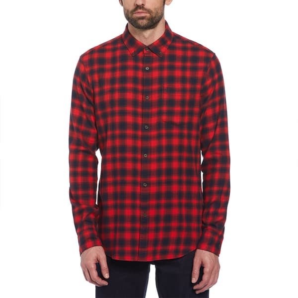 Original Penguin Jaspe Flannel Stretch Skjorta Med Långa ärmar Röd L Man