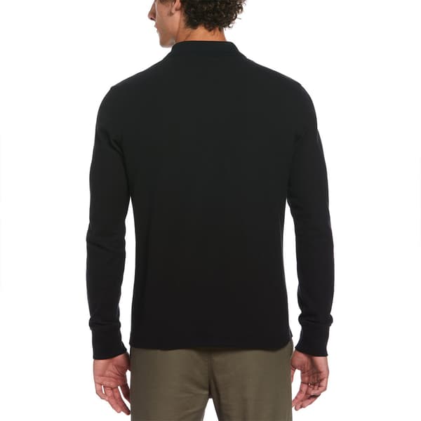Original Penguin Organic Pique Raised Ottoman Pikétröja Med Lång ärm Svart XL Man
