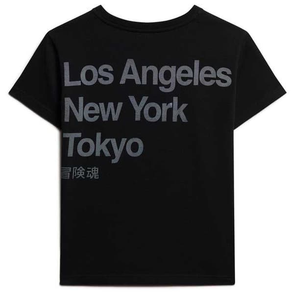 Superdry Core Logo City Fitted T-shirt Med Korta ärmar Svart S Kvinna