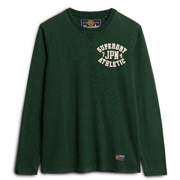 Superdry Vintage Athletic Chest T-shirt Med Lång ärm Grönt 2XL Man