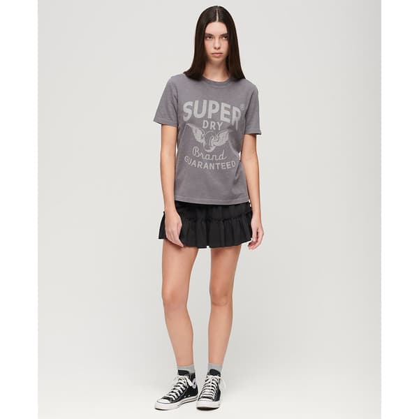 Superdry Archive Kiss Print Relaxed T-shirt Med Korta ärmar Grå L Kvinna