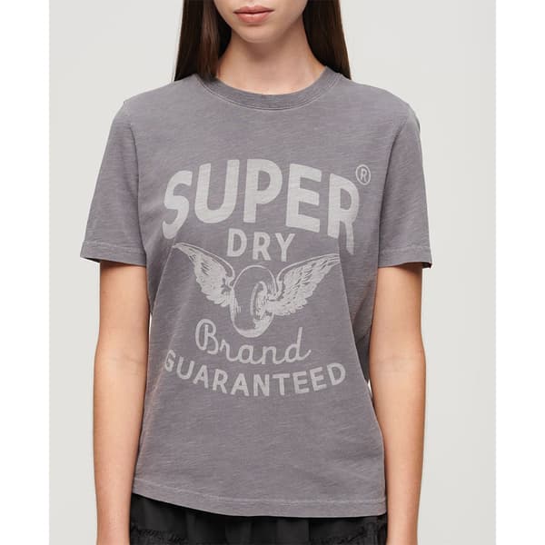 Superdry Archive Kiss Print Relaxed T-shirt Med Korta ärmar Grå L Kvinna