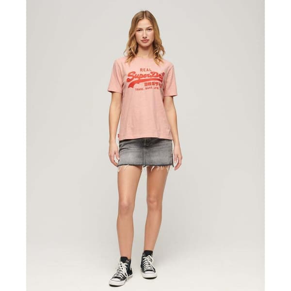 Superdry Embroidered Vl Relaxed T-shirt Med Korta ärmar Orange M Kvinna