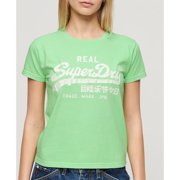 Superdry Neon Vl Graphic Fitted Ub T-shirt Med Korta ärmar Grönt L Kvinna