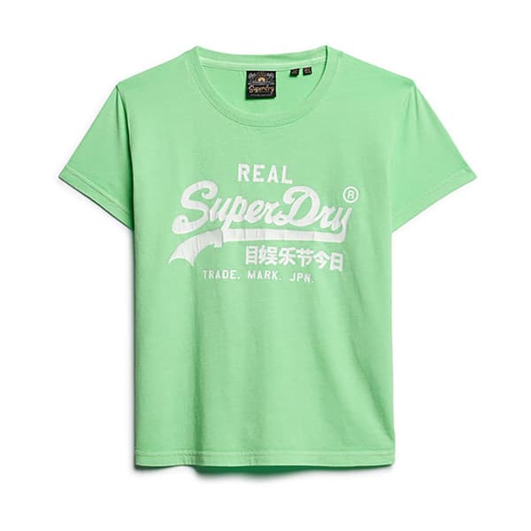 Superdry Neon Vl Graphic Fitted Ub T-shirt Med Korta ärmar Grönt XS Kvinna