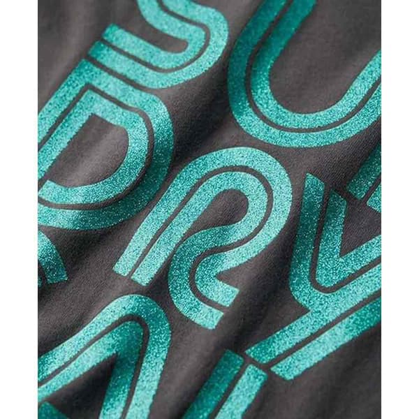 Superdry Retro Glitter Logo Cap T-shirt Med Korta ärmar Svart L Kvinna