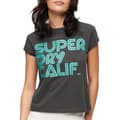 Miniatyrbild 1 av 6: Superdry Retro Glitter Logo Cap T-shirt Med Korta ärmar Svart L Kvinna