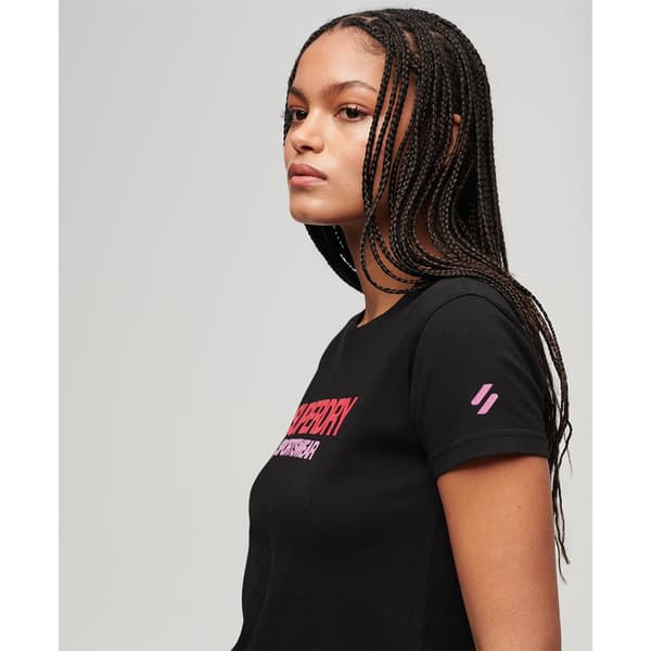 Superdry Sportswear Logo Fitted T-shirt Med Korta ärmar Svart 2XS Kvinna