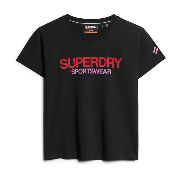 Superdry Sportswear Logo Fitted T-shirt Med Korta ärmar Svart 2XS Kvinna