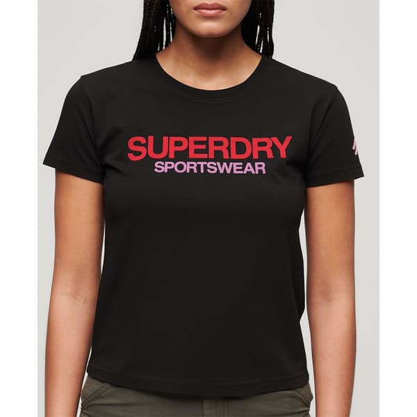Superdry Sportswear Logo Fitted T-shirt Med Korta ärmar Svart 2XS Kvinna