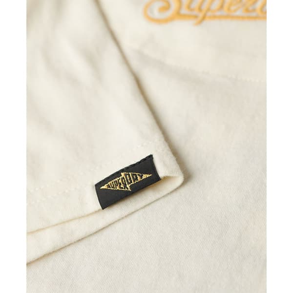 Superdry Tattoo Embroidered Fitted T-shirt Med Korta ärmar Beige M Kvinna