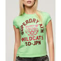 Miniatyrbild 1 av 6: Superdry Varsity Burnout Cap T-shirt Med Korta ärmar Grönt L Kvinna